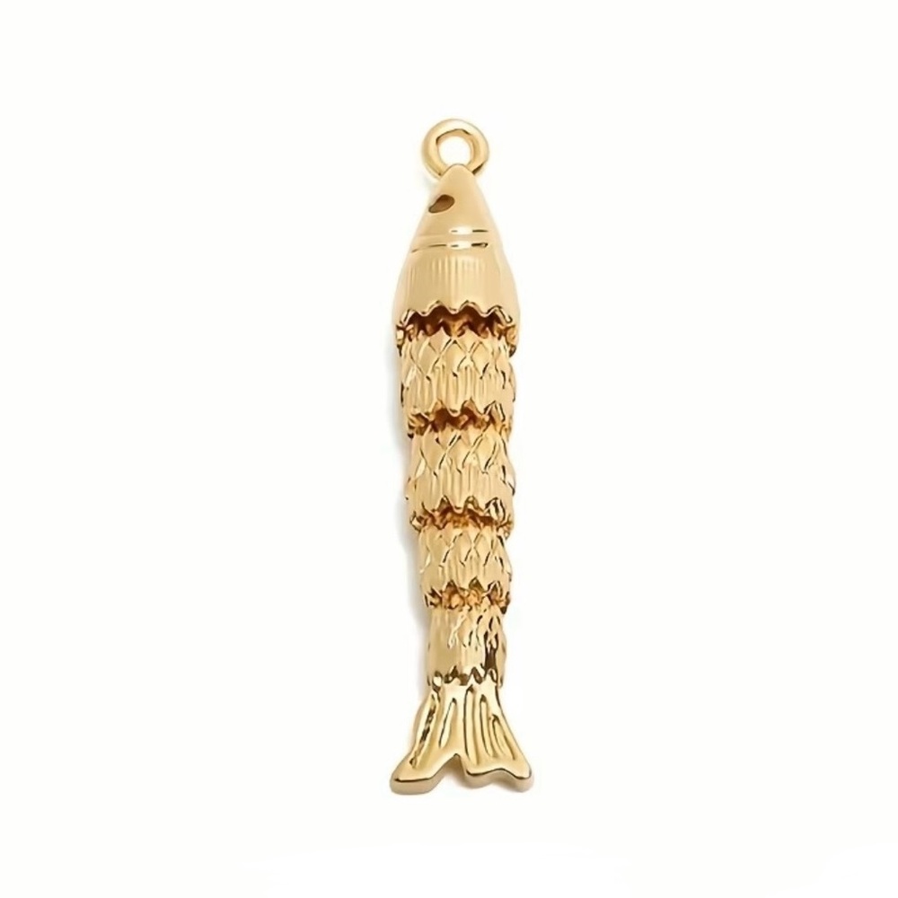 Gold Marine Fish Charm Pendant